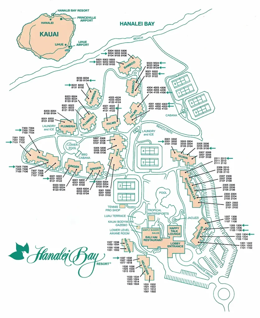 1 Hotel Hanalei Bay Resort Map