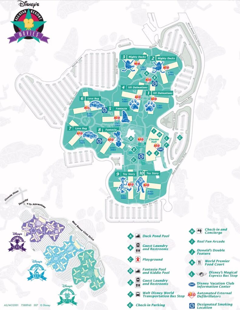 Disney's All-Star Movies Resort Map