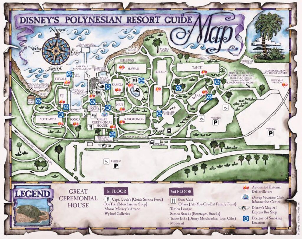 Disney's Polynesian Resort Map