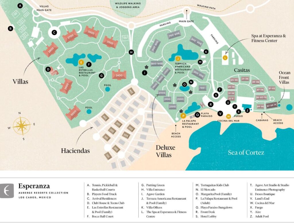 Esperanza - Auberge Resorts Map