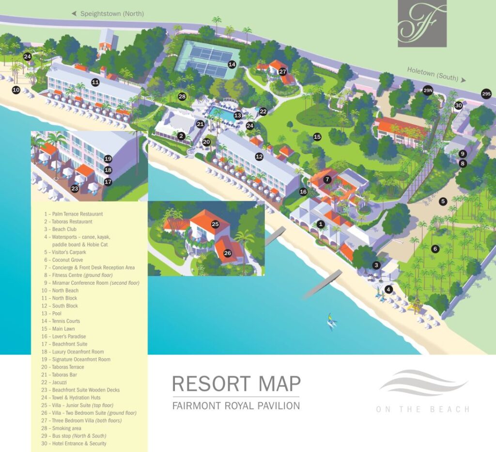 Fairmont Royal Pavilion Resort Map