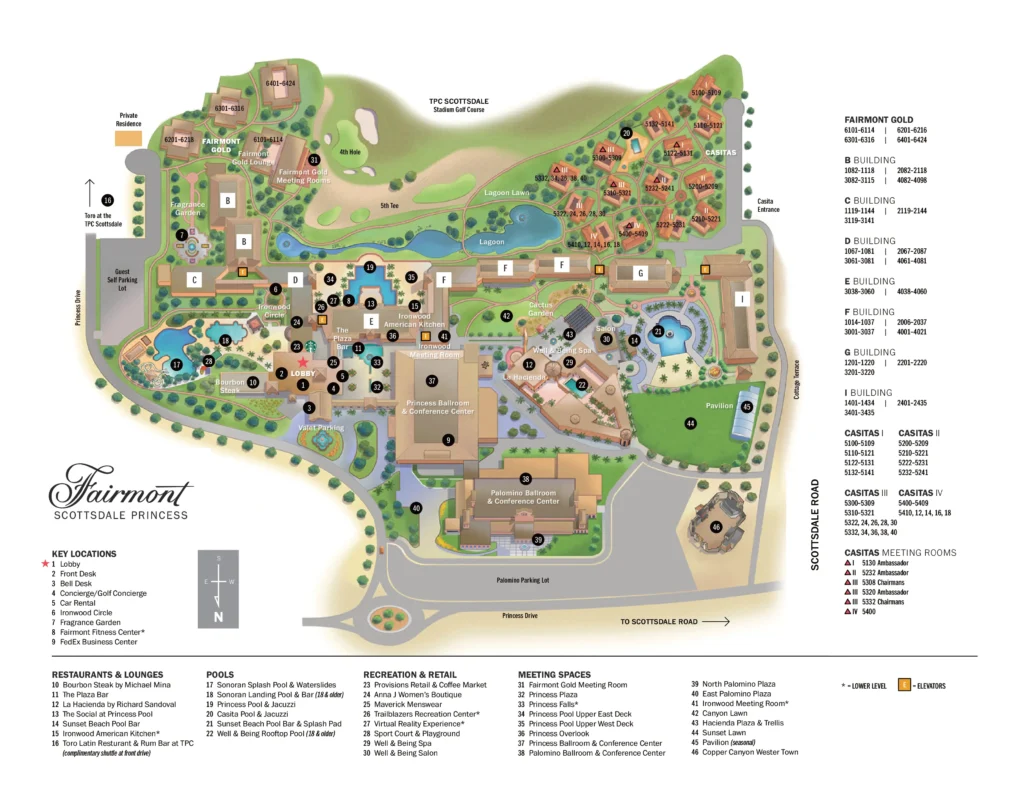 Fairmont Scottsdale Princess Resort Map