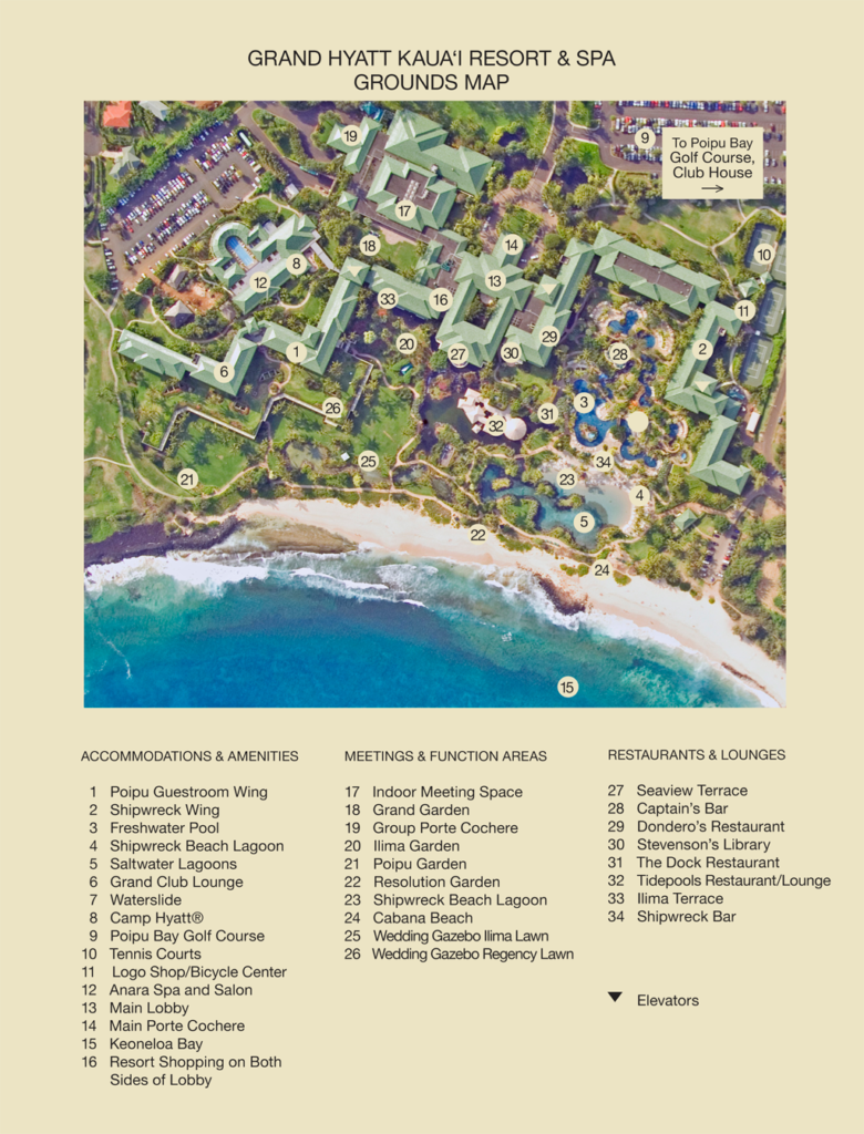 Grand Hyatt Kauai Resort Map