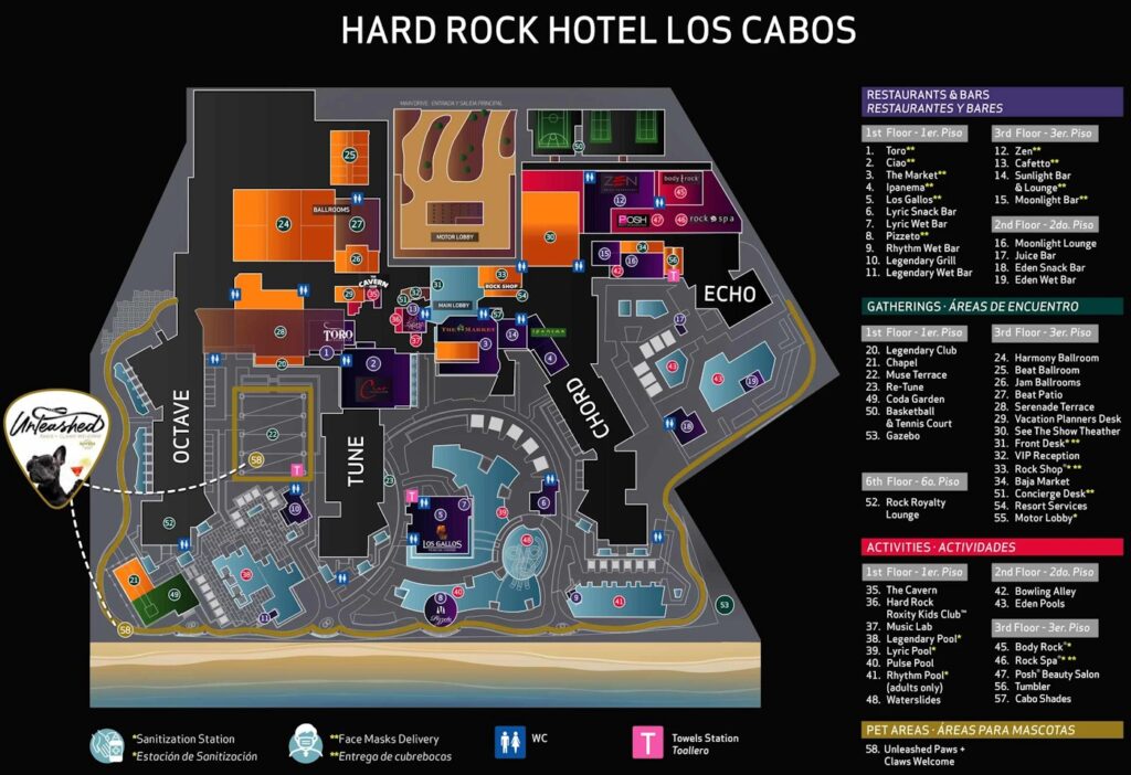 Hard Rock Hotel Map Los Cabos