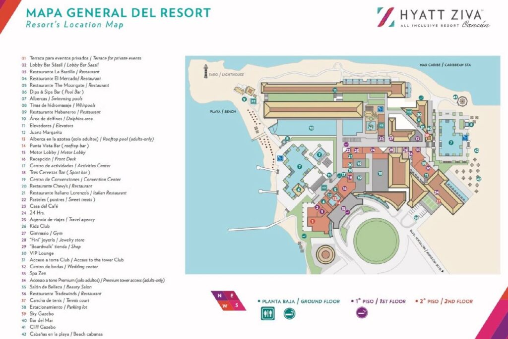 Hyatt Ziva Cancun Resort Map