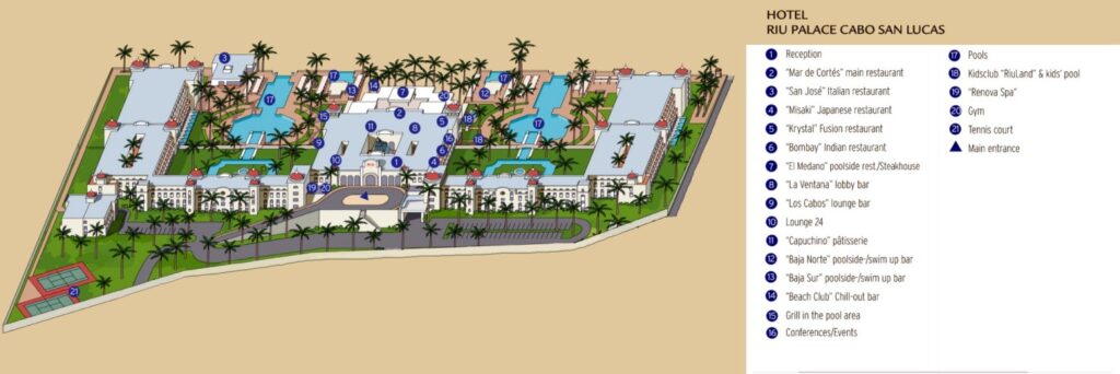 Riu Palace Resort Map Cabo San Lucas