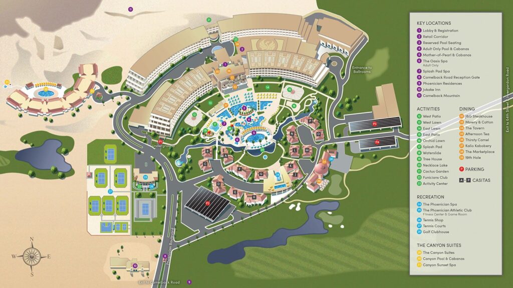 Resort Map of The Canyon Suites at The Phoenician