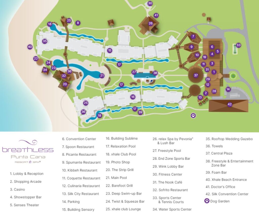 Breathless Punta Cana Resort Map
