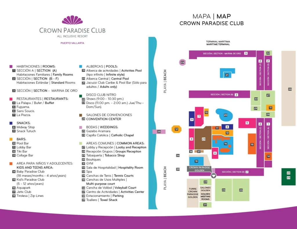 Crown Paradise Club Resort Map