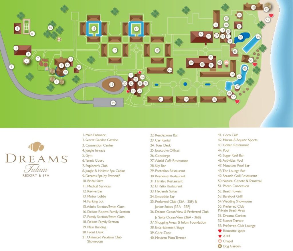 Dreams Tulum Resort & Spa Map