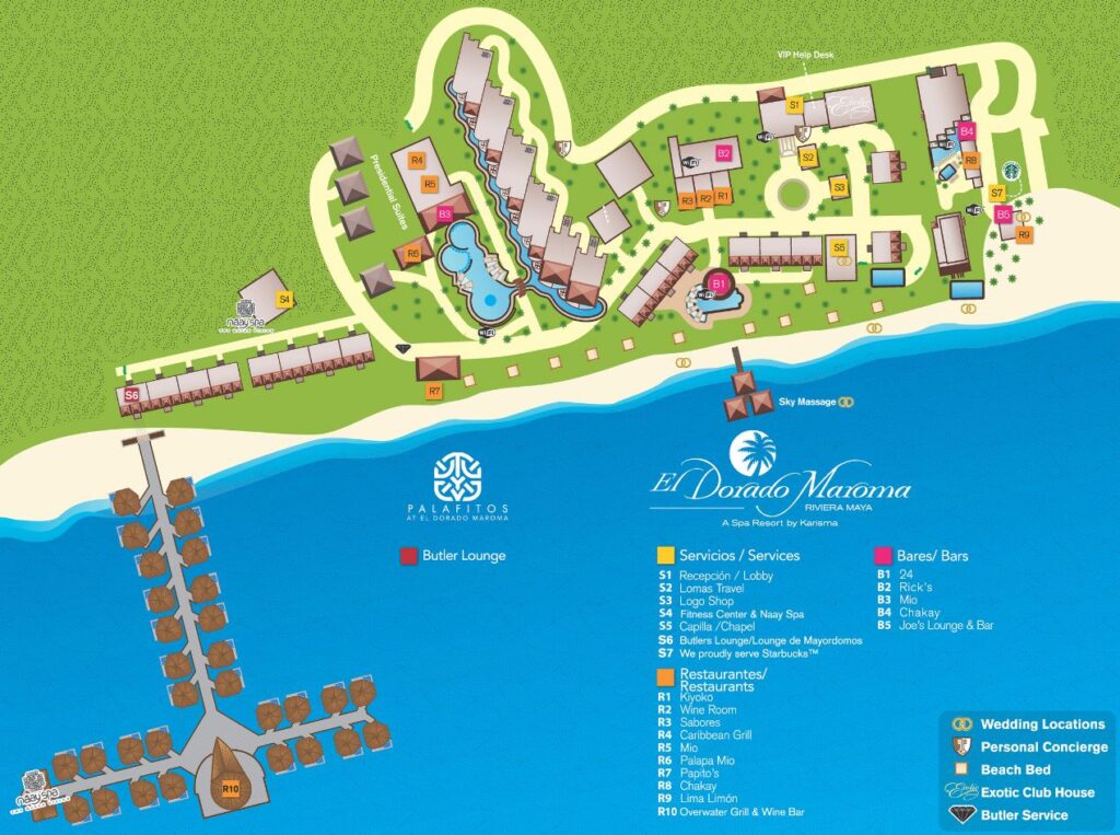 El Dorado Maroma Resort Map