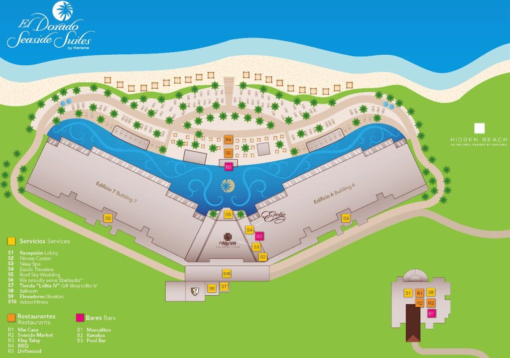 El Dorado Seaside Suites Resort Map