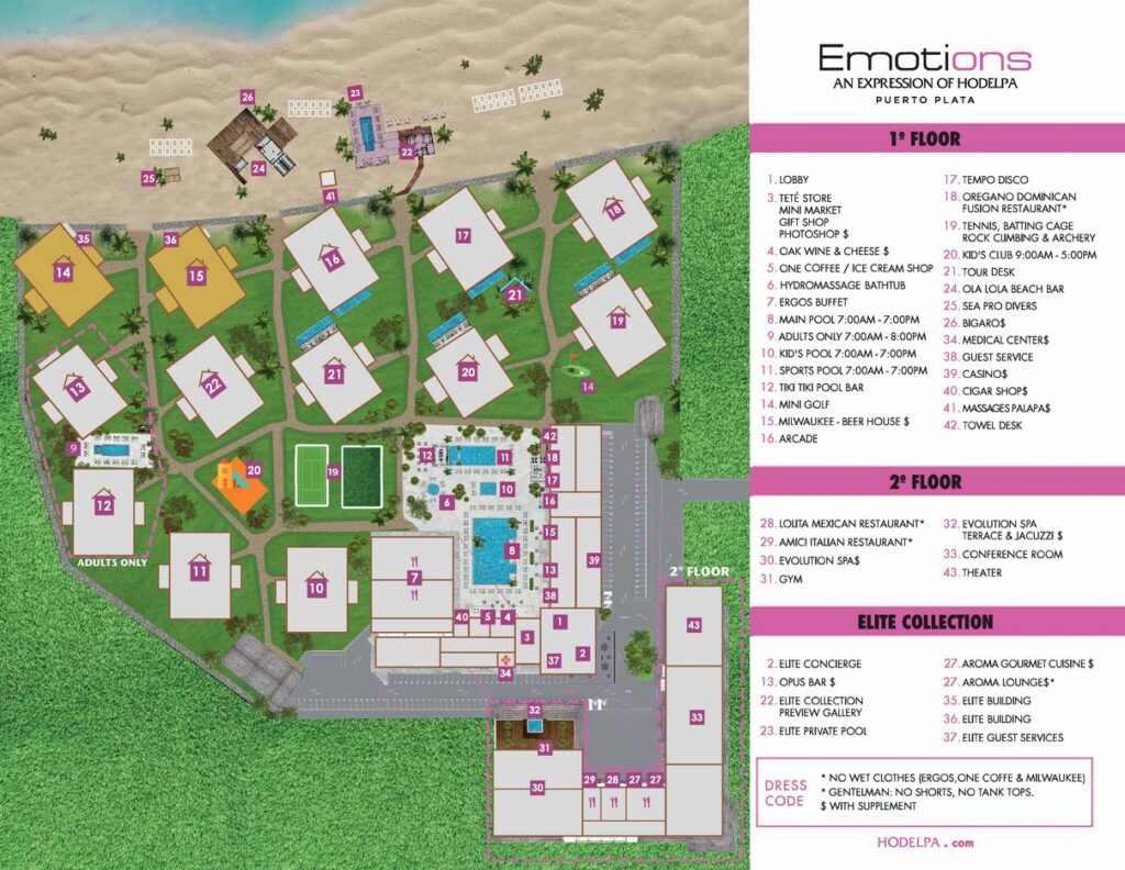 Hodelpa Emotions Playa Dorada Resort Map