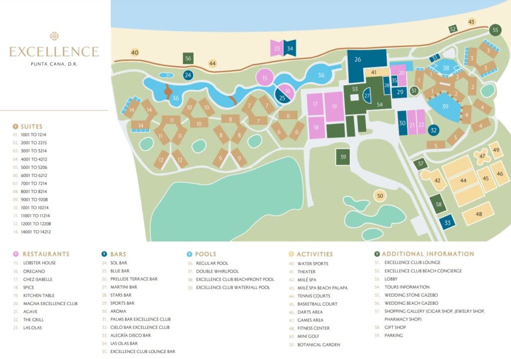 Excellence Punta Cana Resort Map
