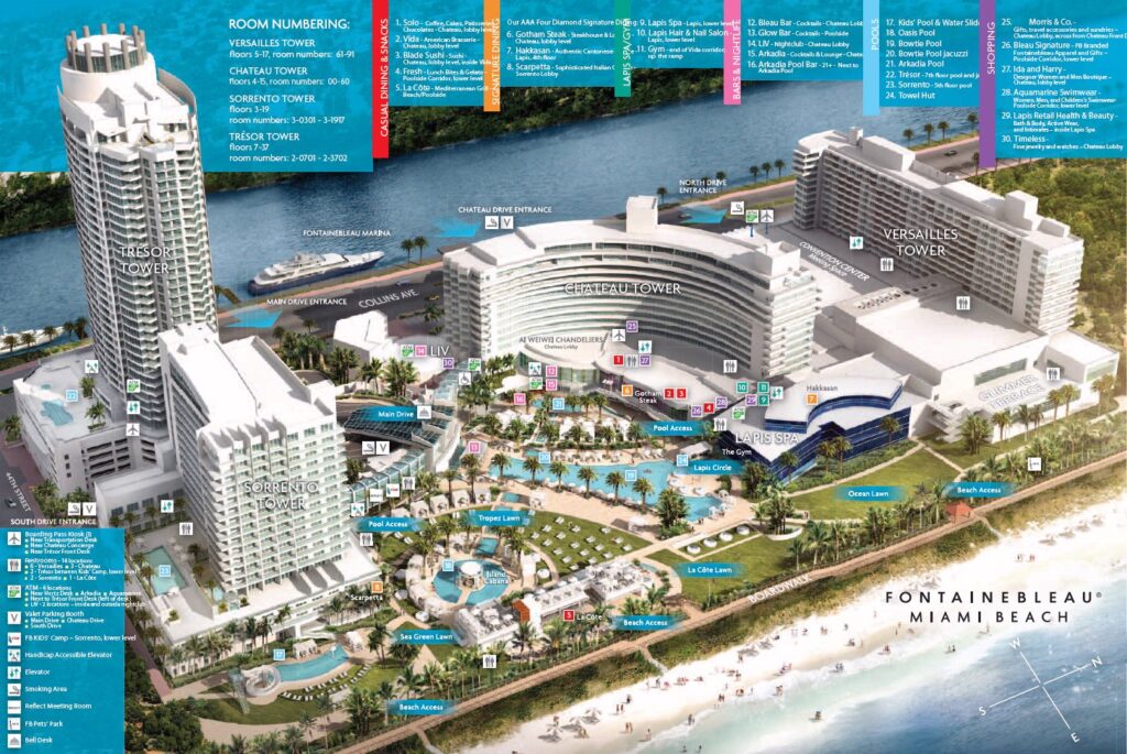 Fontainebleau Miami Beach Resort Map