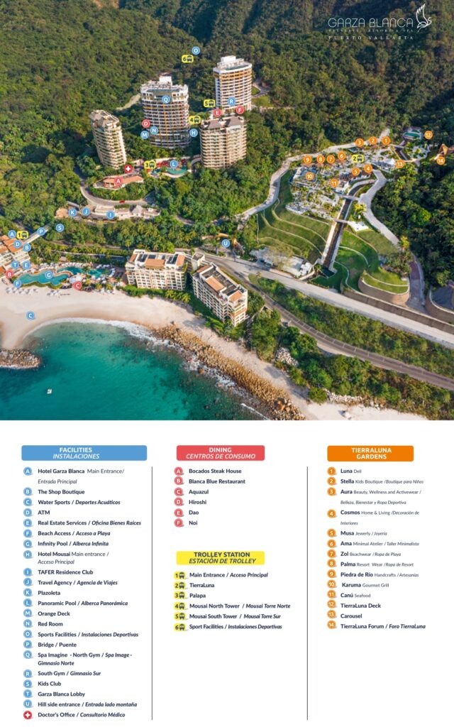 Garza Blanca Preserve Resort Map.
