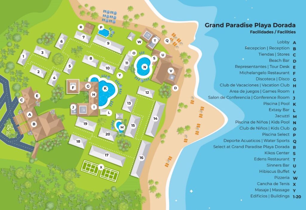 Grand Paradise Playa Dorada Resort Map