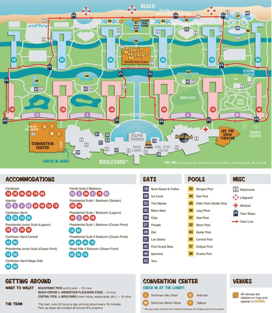Hard Rock Hotel & Casino Resort Map