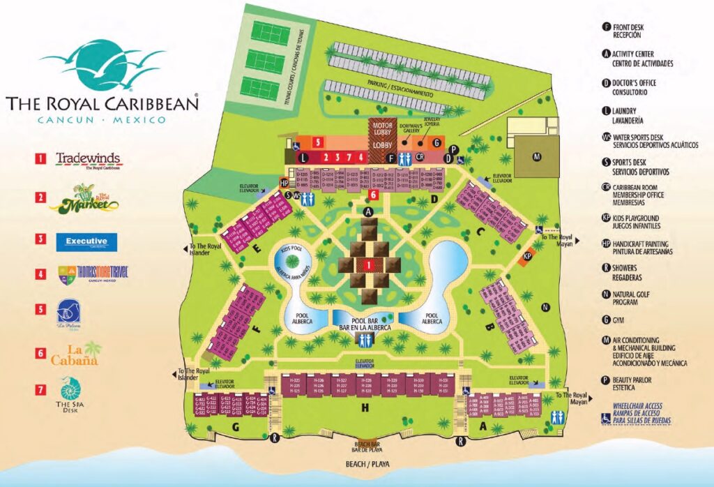 Hilton Cancun Mar Caribe All-Inclusive Resort Map