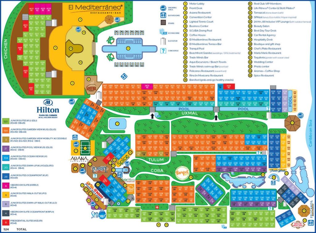Hilton Playa Del Carmen Resort Map