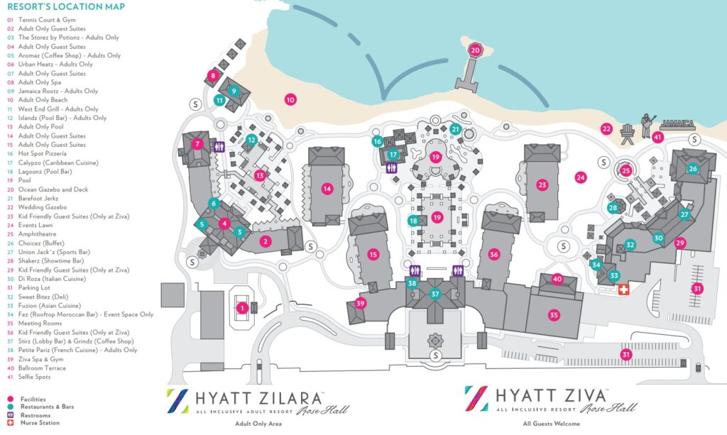 Hyatt Ziva Rose Hall Resort Map