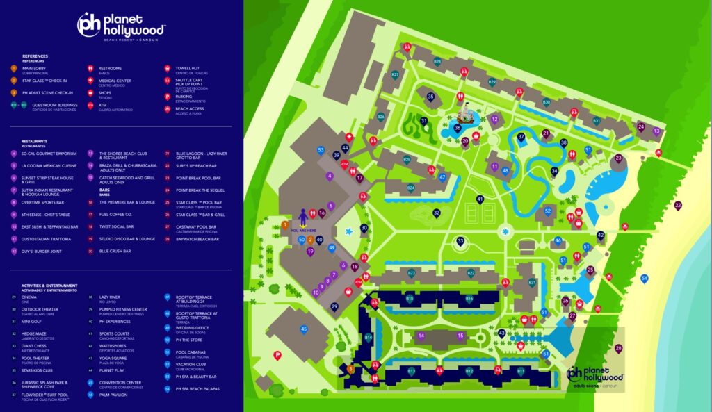 Planet Hollywood Cancun, All-Inclusive Resort Map