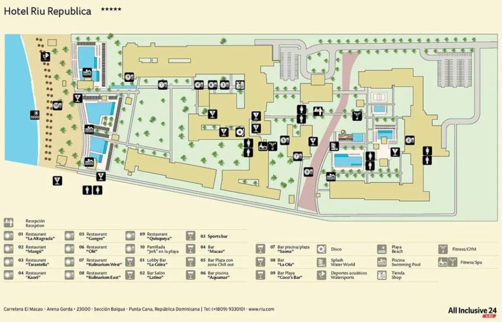Riu Republica Resort Map