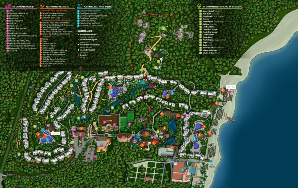 Sandos Caracol Eco Resort Map