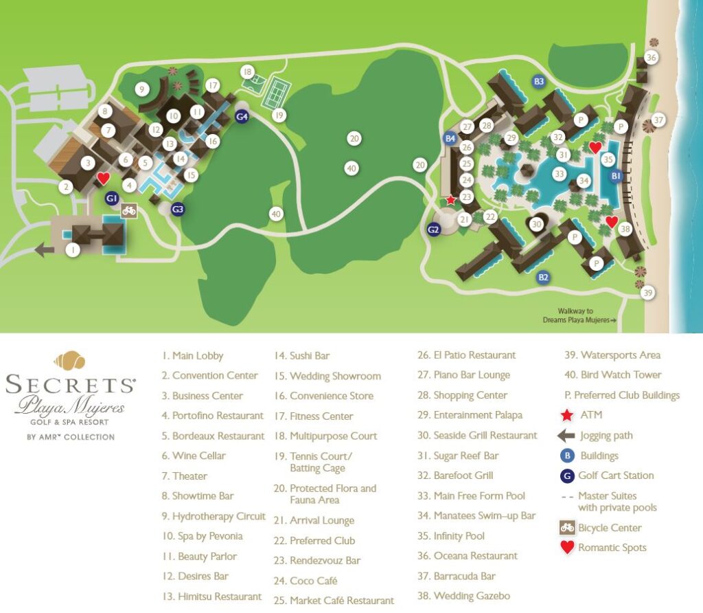 Secrets Playa Mujeres Golf & Spa Resort Map