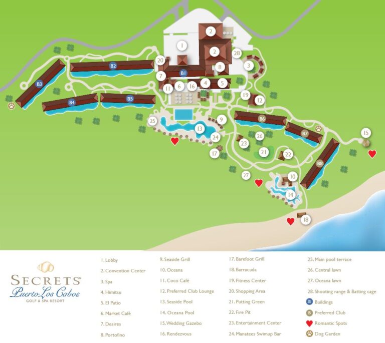 Resort Map of Secrets Puerto Los Cabos, Mexico