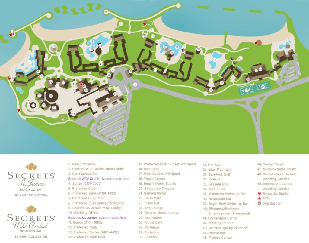 Secrets Wild Orchid Montego Bay Resort Map