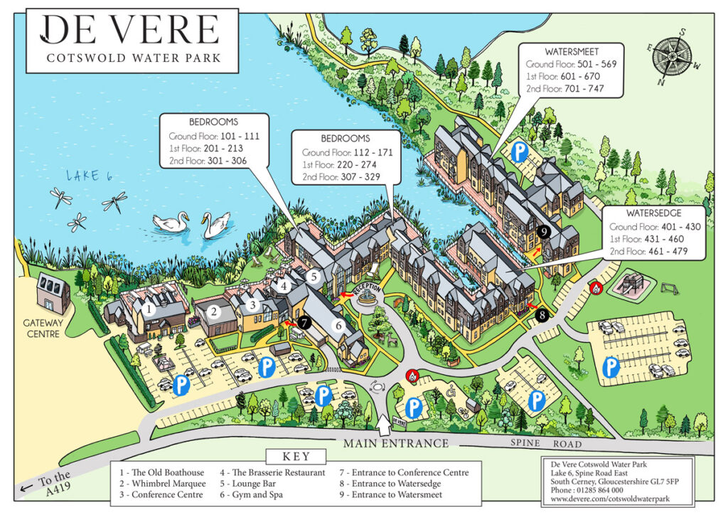 De Vere Cotswold Water Park Resort Map