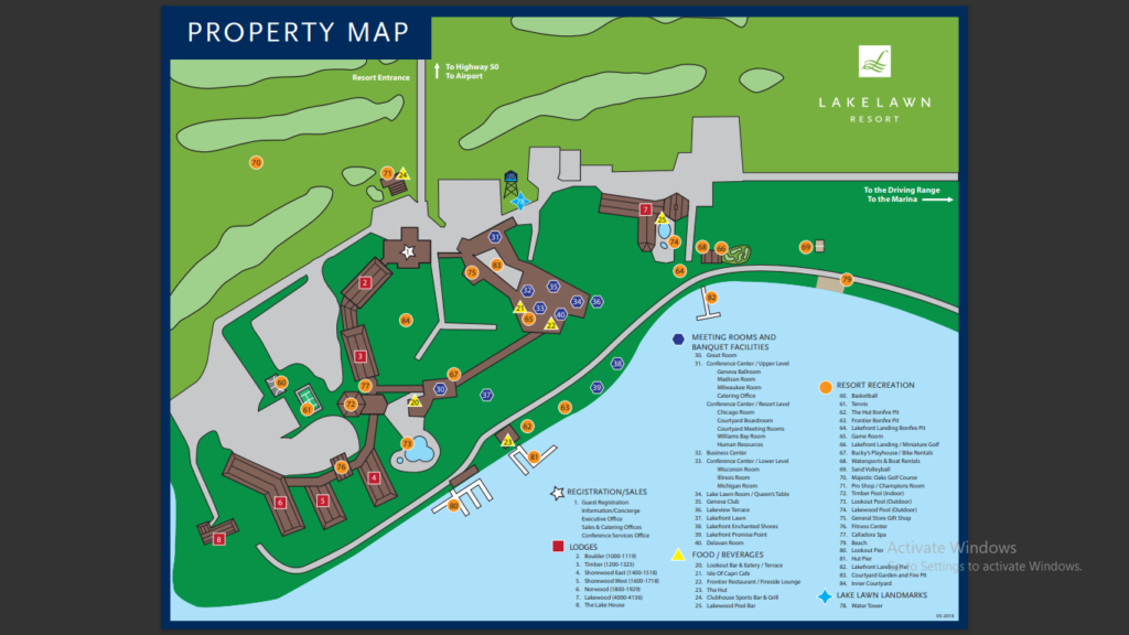 Lake Lawn Resort Map