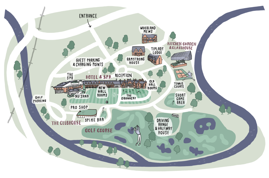 Rockliffe Hall Resort Map