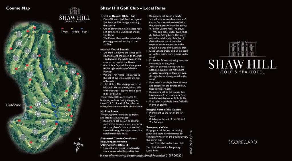 Shaw Hill Golf Resort & Spa Hotel Map
