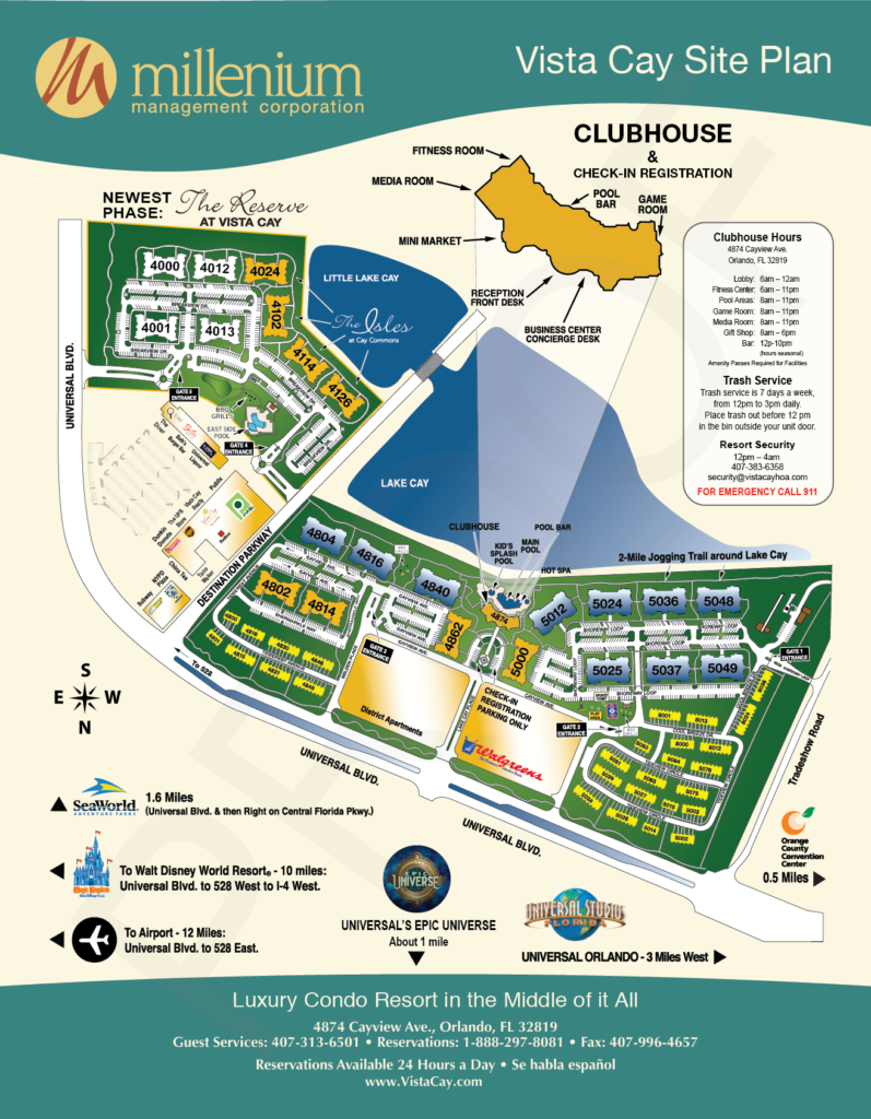 Vista Cay By Millenium Resort Map