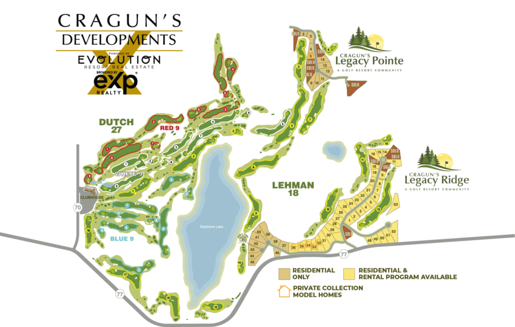 Cragun's Resort, Golf & Conference Map