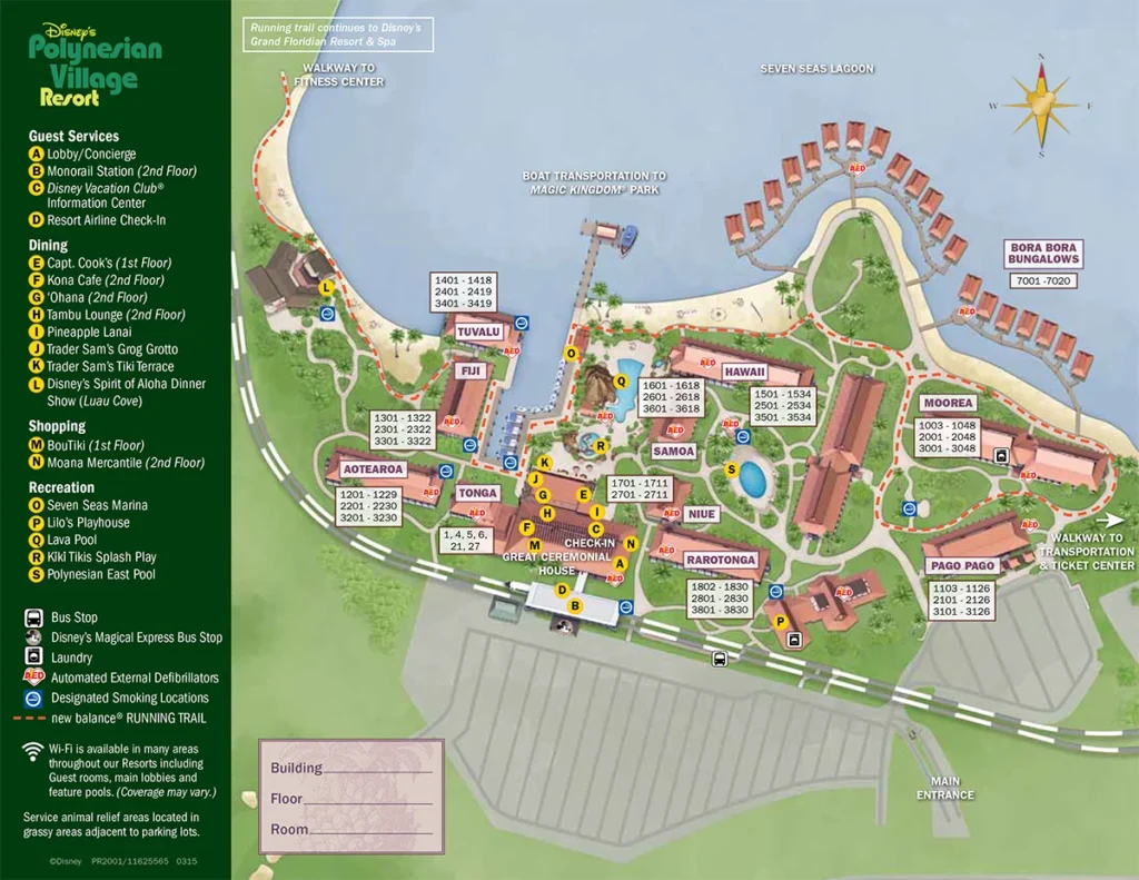 Disney Polynesian Village Resort Map