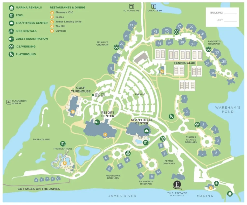Kingsmill Resort Map