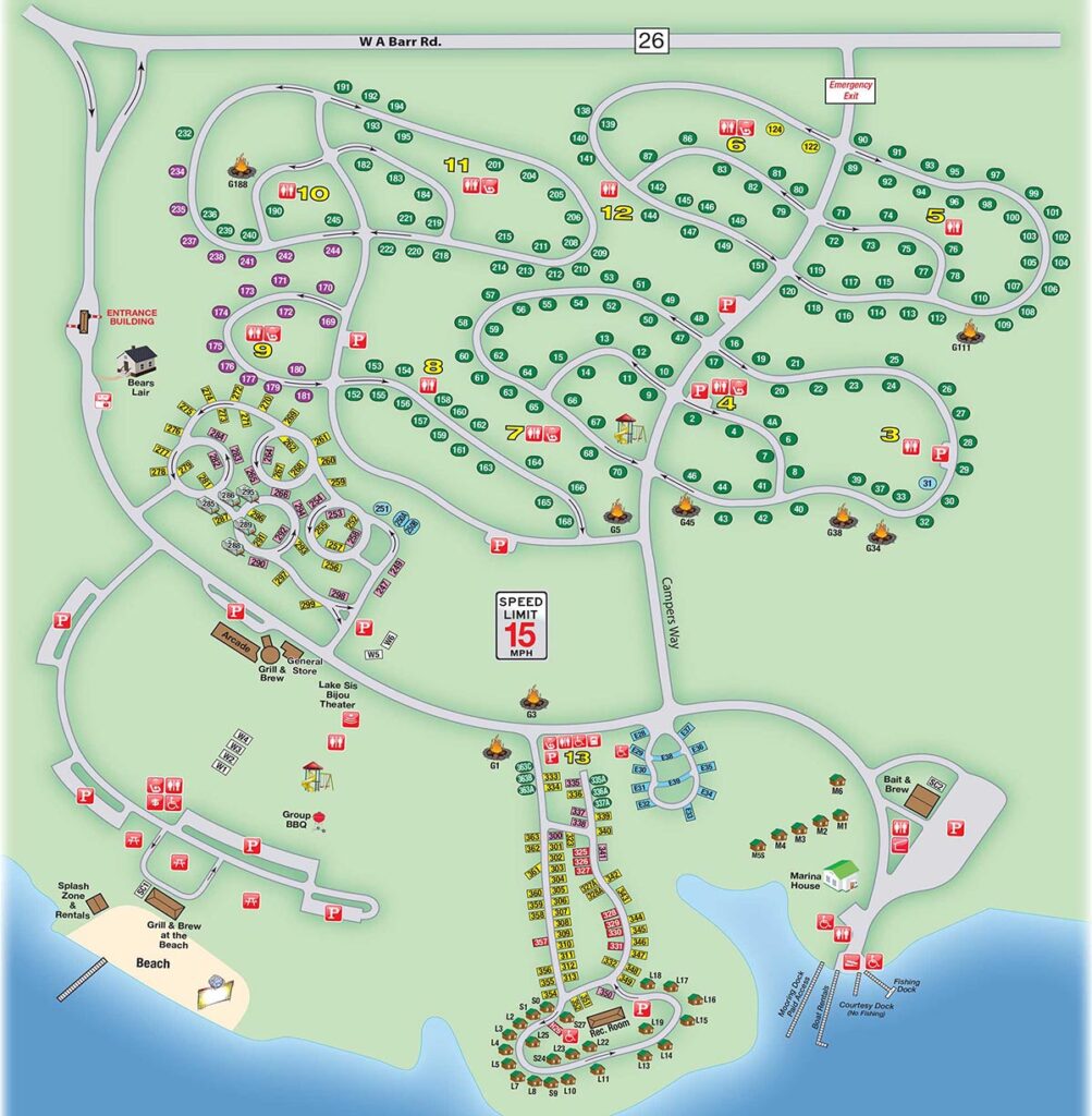 Lake Siskiyou Camp Resort Map