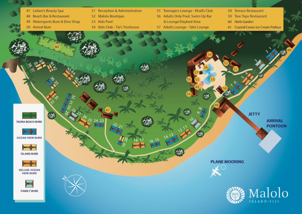 Malolo Island Resort Map