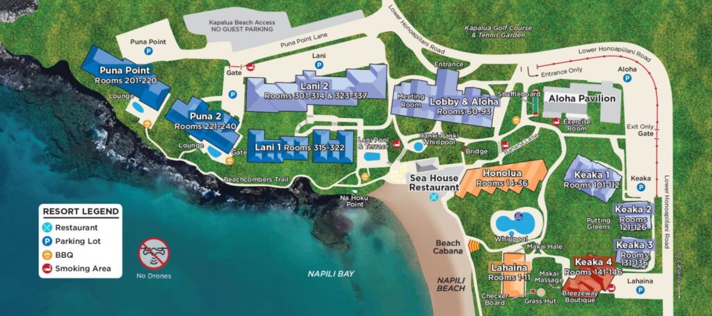 Napili Kai Beach Resort Map