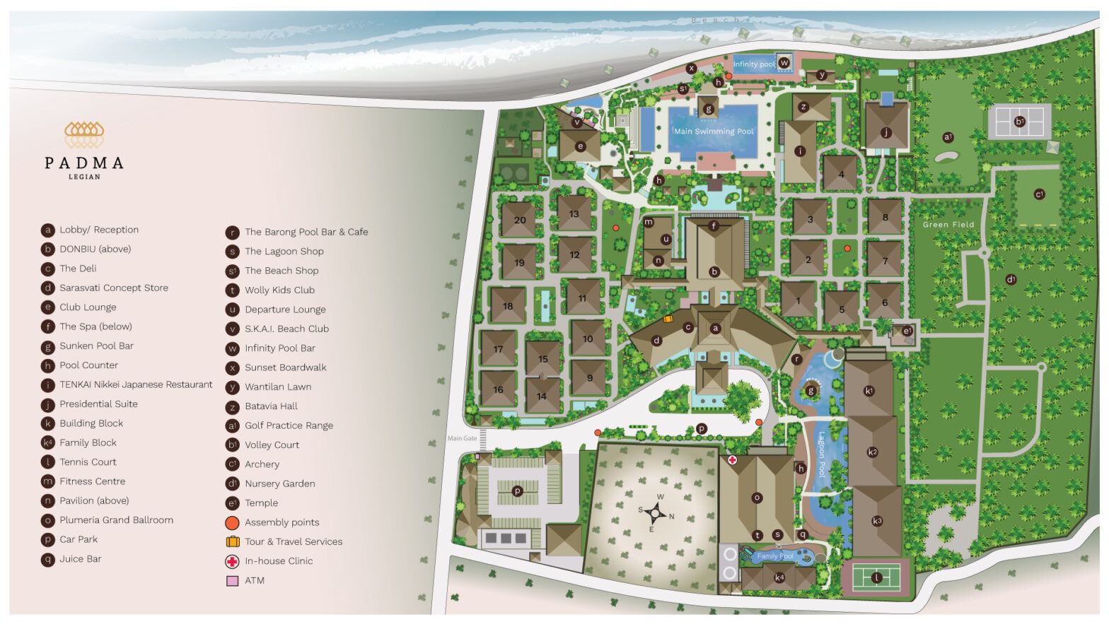 Padma Resort Legian Map, Bali