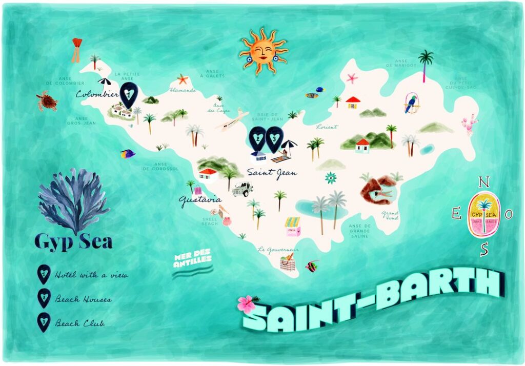 Gyp Sea Hotel - St Barth Map