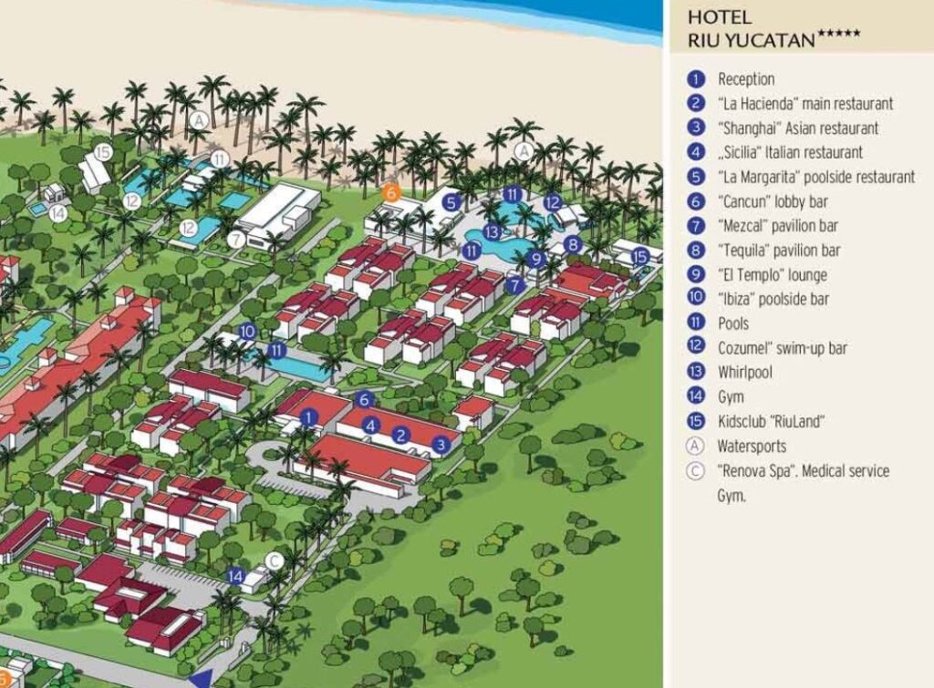 RIU Yucatan Resort Map